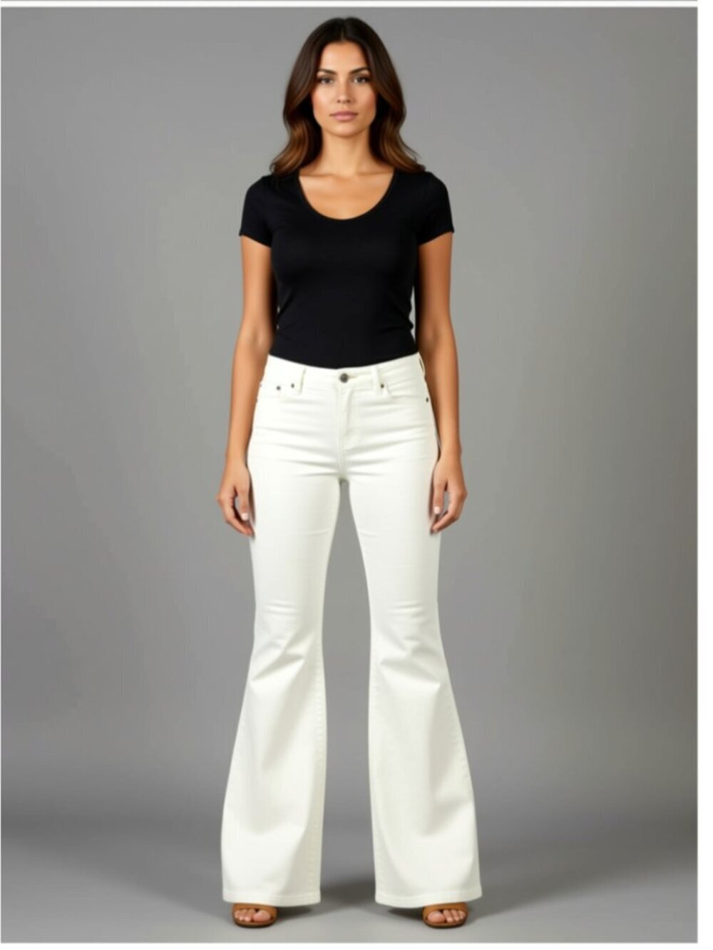 Iman women's white Jeans size 8, bootcut (WJIW1)